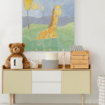 "Quinn’s Giraffe" Painting Print on Wrapped Canvas