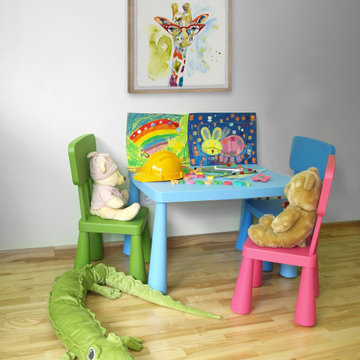 "Rainbow Giraffe" Framed Painting Print