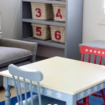 Red, White, & Blue Playroom Table