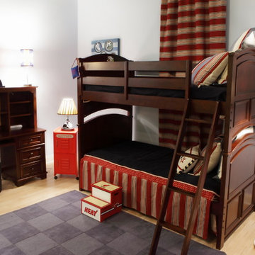 Red, White and Blue Teen Boy's Bedroom