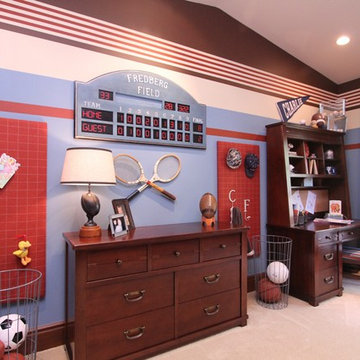 Robeson Design Little Boy Bedroom Storage Solutions with a Sports Theme