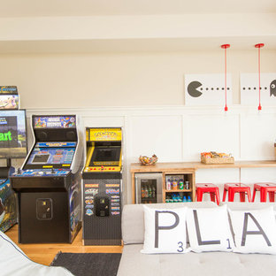 Kids' room - large contemporary light wood floor kids' room idea in Dallas