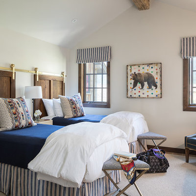Mountain style gender-neutral kids' room photo in Other with white walls