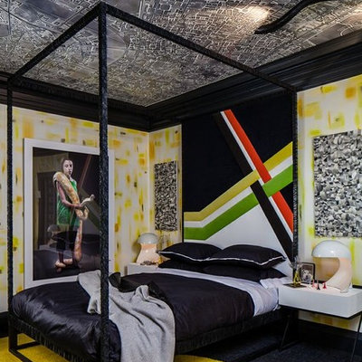 Eclectic boy carpeted and multicolored floor kids' room photo in San Francisco