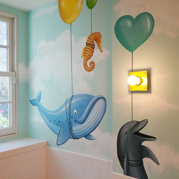 Sea Creature Mural for Kid's Bathroom