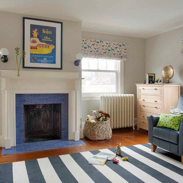 Serene & Color-Infused Waban Victorian: Toddler Bedroom