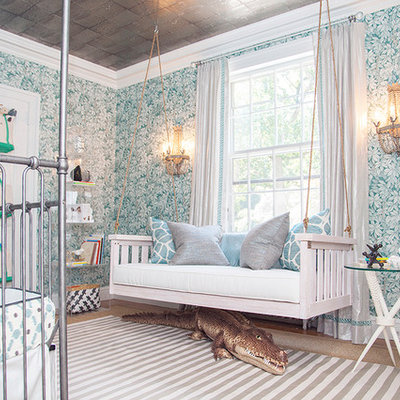 Example of an eclectic gender-neutral kids' room design in New York