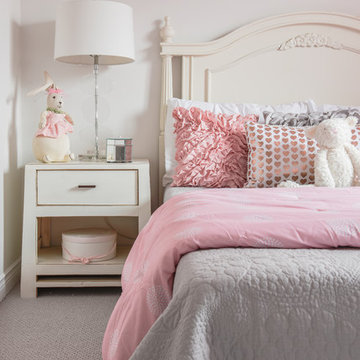 Simple Modern blue and pink bedroom