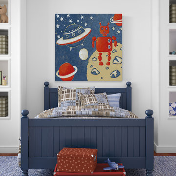 "Space Explorer II" Painting Print on Wrapped Canvas