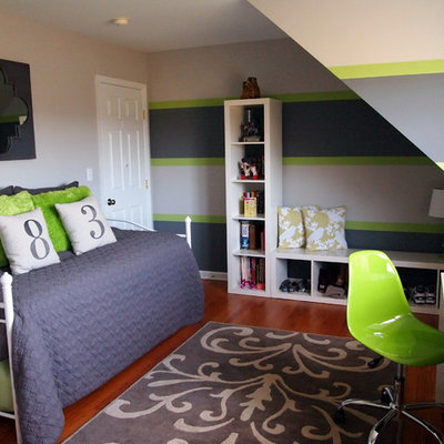 Kids' room - contemporary gender-neutral medium tone wood floor kids' room idea in Philadelphia