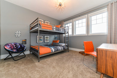 Example of a trendy kids' room design in Calgary