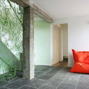 Inspiration for a modern gender-neutral playroom remodel in San Francisco with white walls