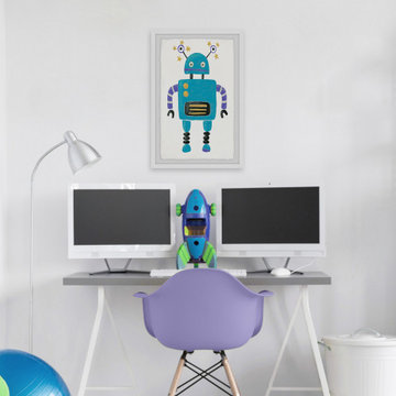"Starry Robot" Framed Painting Print