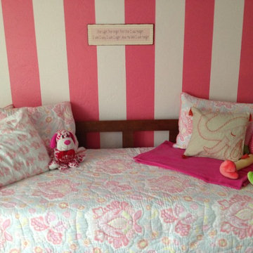 Striped bedroom for a little girl