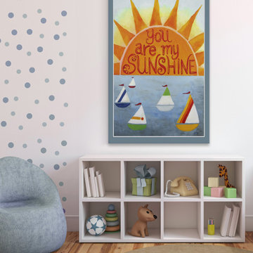 "Sunshine Sailboats II" Painting Print on Wrapped Canvas
