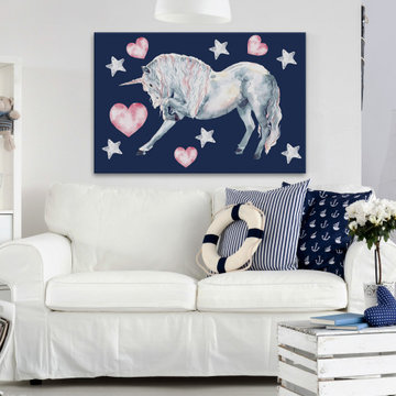 "Superstar Unicorn" Painting Print on Wrapped Canvas