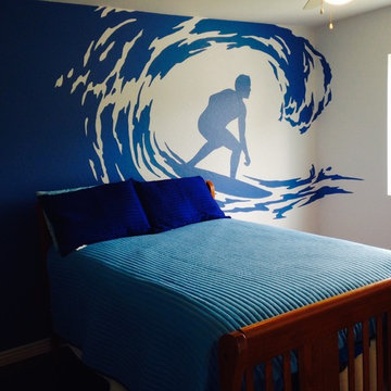 Surfer Silhouette Mural