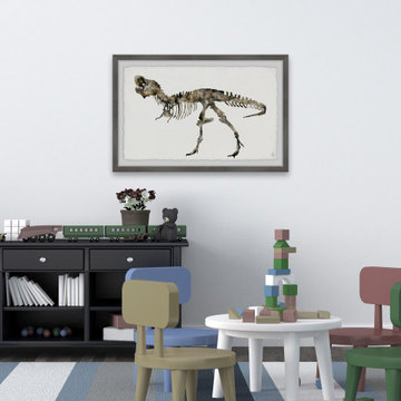 "T-Rex Fossil" Framed Painting Print
