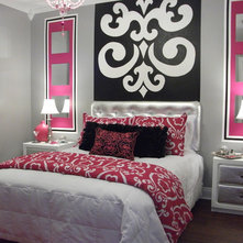 Contemporary Kids Teen Damask Theme Bedroom