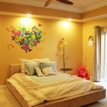 Teen girl bedroom - Heart of butterflies mural
