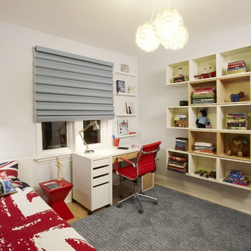 Teen Girl's Room in Grey and Red