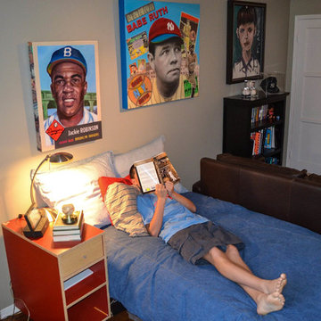 Teenage boy's baseball inspired bedroom