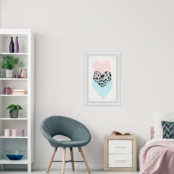 "Triple Hearts" Framed Painting Print