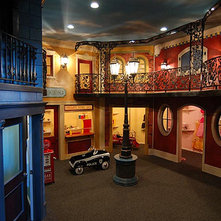 Modern Garage Two Story Playroom