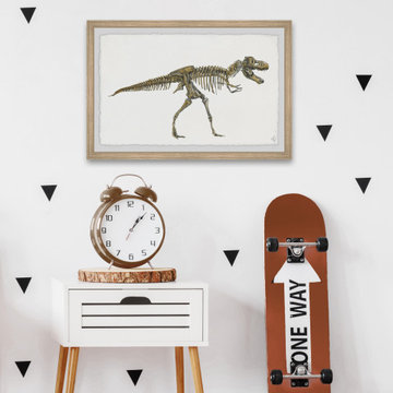 "Tyrannosaurus Skeleton" Framed Painting Print