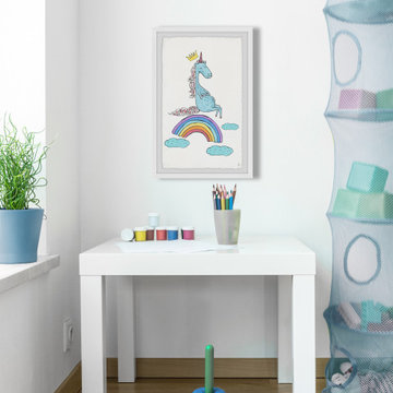 "Unicorn Rainbow" Framed Painting Print