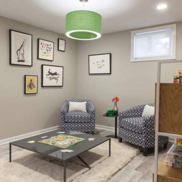 Vibrant Colorful Basement + Children's Play Area + Master Suite