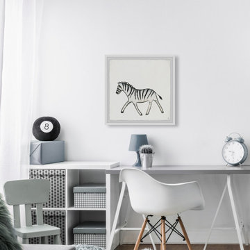 "Walking Zebra" Framed Painting Print