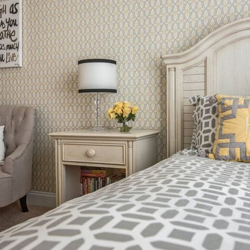 Waxhaw, NC Teen Girl Bedroom Gray/Yellow