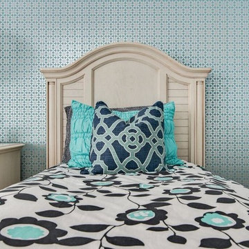Waxhaw, NC- Teen Girls Room Teal Blue and Silver Bling
