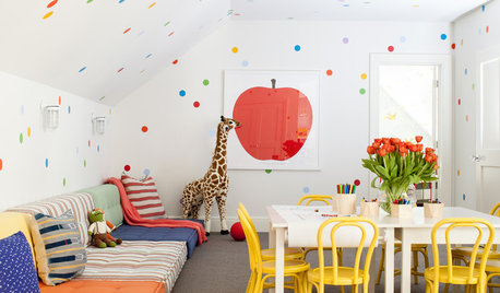 Idea to steal: Klebepunkte als fröhliche Wanddeko im Kinderzimmer