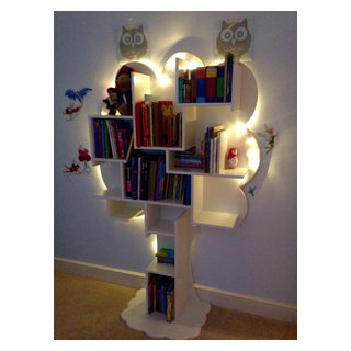 White 2024 tree bookcase