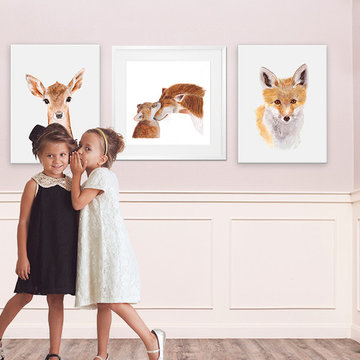 Woodland Wall Art for Girls Nursery or Room