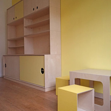 Kinderzimmer Multiplex gelb/ Natur