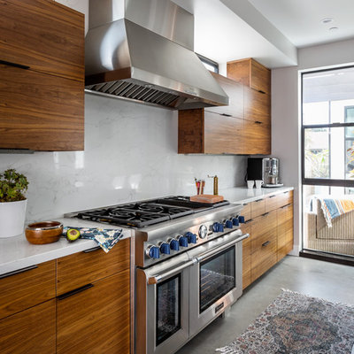 Example of a minimalist kitchen design in Orange County