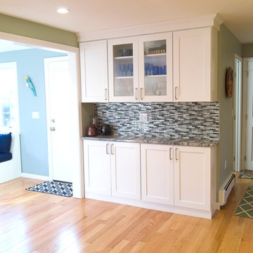 12" depth wall - so add wall cabinets upper and lower - great storage and counte