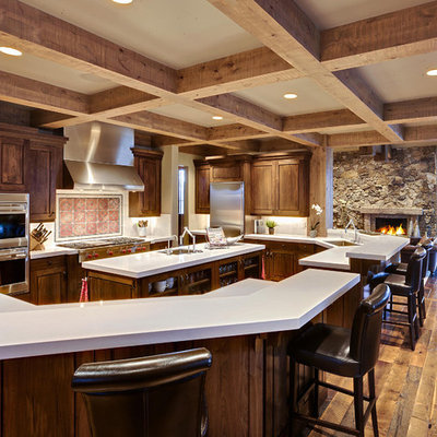 Kitchen - rustic kitchen idea in Salt Lake City with stainless steel appliances