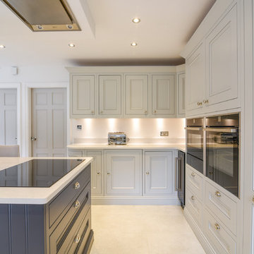 1909 In-Frame shaker style traditional kitchen in dove grey and charcoal