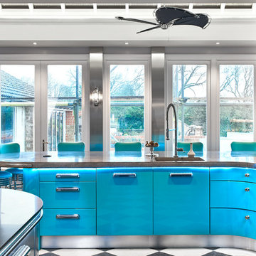1950s American Diner-style kitchen