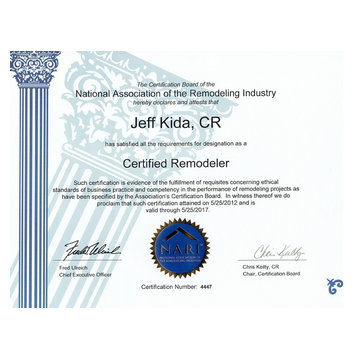 2016 NARI Certified Remodeler Certificate