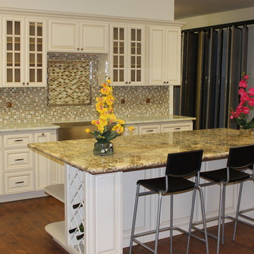 3D Model Antique White Glazed Maple Cabinets