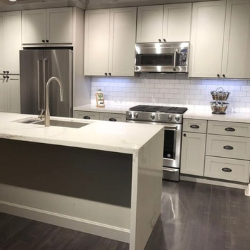 3H Snow White & French Grey Shaker Kitchen and Vanity Cabinets