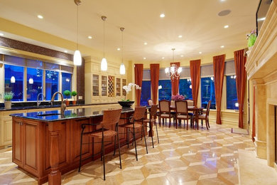 Example of a trendy kitchen design in Calgary