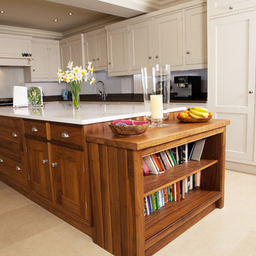 A Beautiful Hand Painted And Oak Family Kitchen