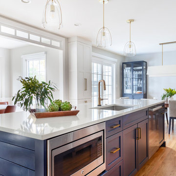 A Bold and Beautiful Blue Kitchen in Glen Ellyn