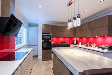 A Cherry Red Contemporary Kitchen